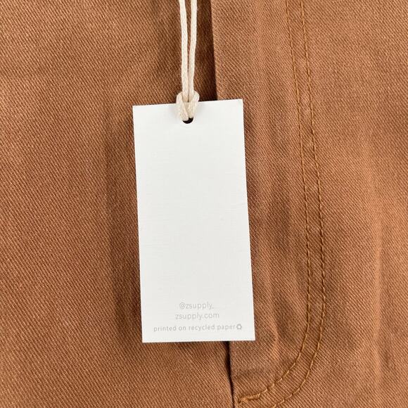 Z SUPPLY Noah Cargo Pants Size Extra Large Chestnut Cropped NWT Cotton Stretch - Picture 8 of 16